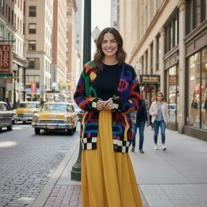 Vintage Robyn Malcolm Hand-Knit Wool Art Cardigan | Saks Fifth Avenue, Small